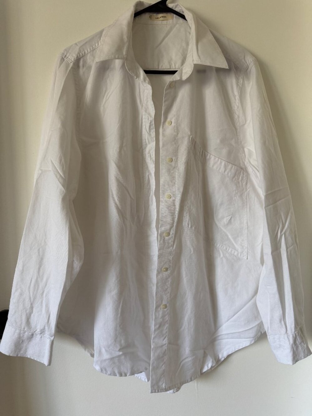 Celebon White Button Down Shirt Made in Italy Long Sleeve Cotton Oxford
